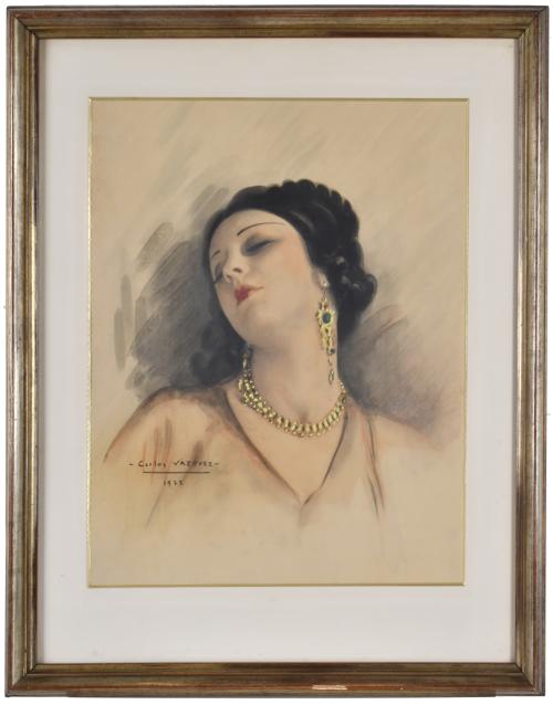 CARLOS VÁZQUEZ (1869-1944) "Retrato dama", 1922.