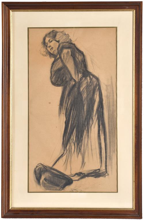 ESCUELA ESPAÑOLA, SIGLO XX. "Mujer con mantón".