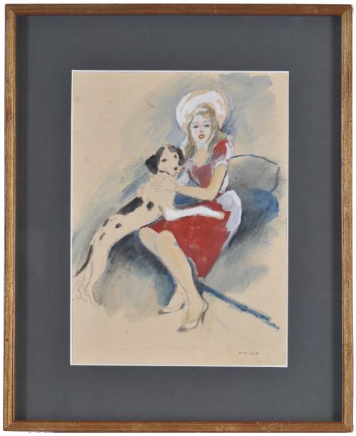 RICARD OPISSO (1880-1966). "La chica del vestio rojo".