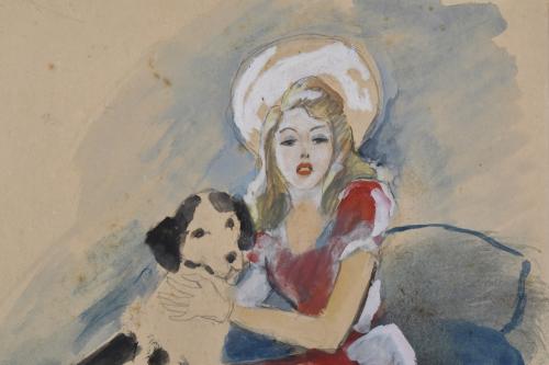 RICARD OPISSO (1880-1966). "La chica del vestio rojo".