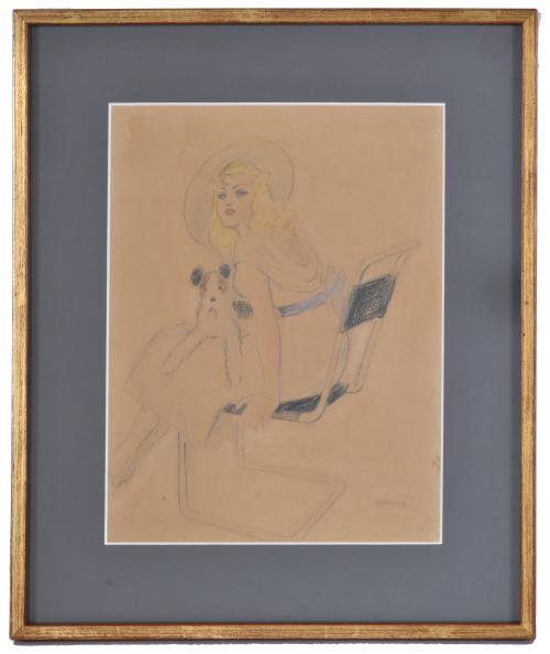 RICARD OPISSO (1880-1966). "Joven con terrier".