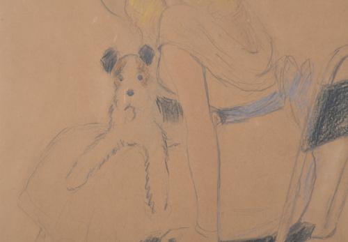RICARD OPISSO (1880-1966). "Joven con terrier".