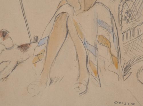 RICARD OPISSO (1880-1966). "Mother and child on the beach",