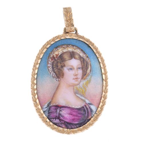 Enamel pendant.