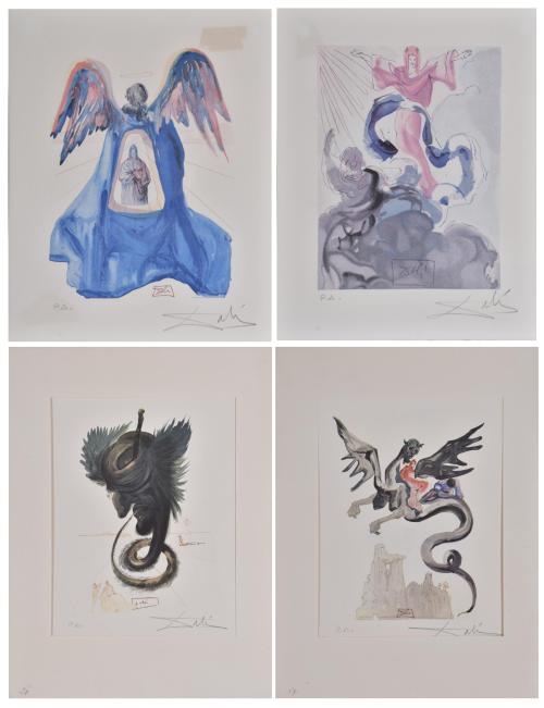 SALVADOR DALÍ I DOMÈNECH (1904-1989). Conjunto de 4 litografías.