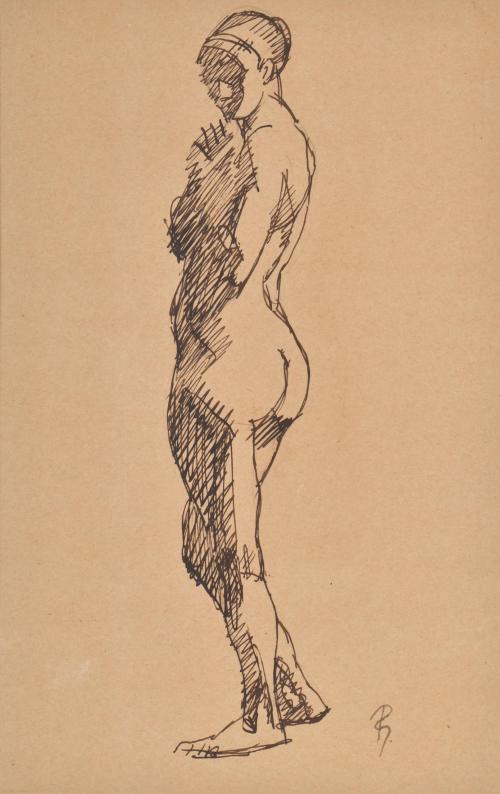 PABLO GARGALLO CATALÁN (1881 - 1934).  "Estudio para desnudo femenino perfil" 