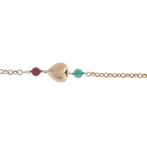 Links bracelet with a heart.