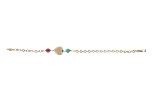 Pulsera de eslabones con corazón.