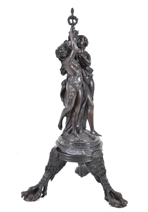 AFTER MODELS BY AUGUSTE CAIN (1821-1894) "Bacchantes with B