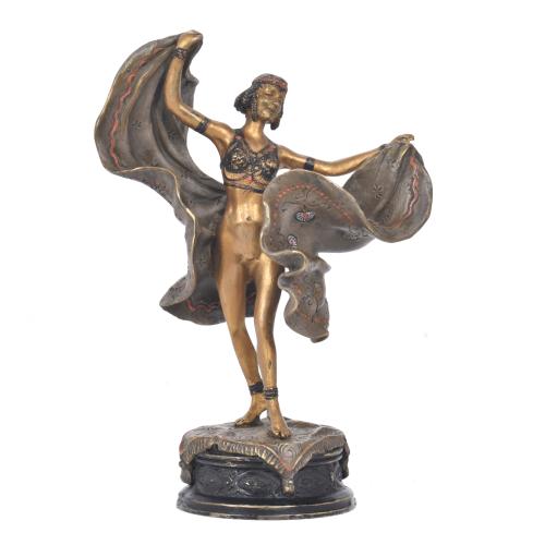 FUNDICIÓN FRANZ BERGMAN (1861 - 1936).  "Bailarina orientalista".