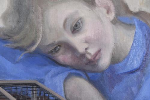 SERNY (1908-1995). "Chica con jaula", 1976.