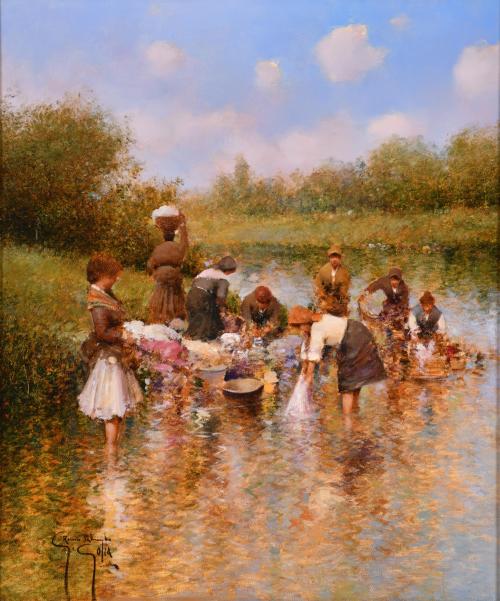 ROSARIO PALUMBO (1959).  "Lavando en el río".