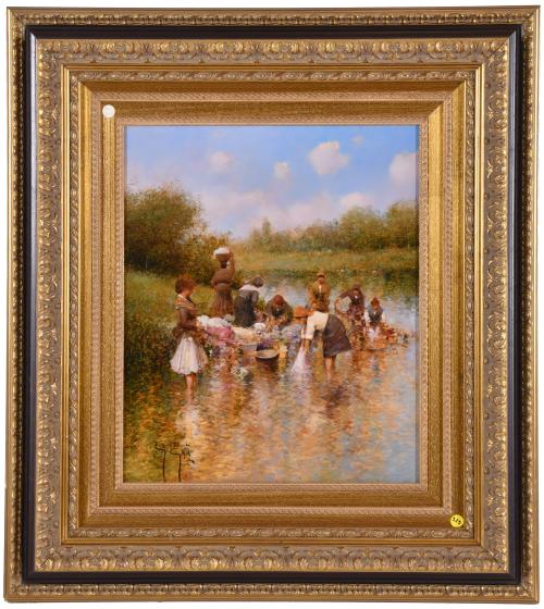 ROSARIO PALUMBO (1959).  "Lavando en el río".