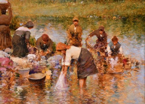 ROSARIO PALUMBO (1959).  "Lavando en el río".