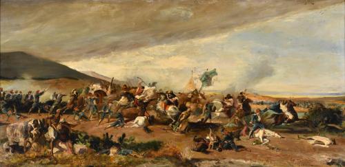 19TH CENTURY, SPANISH SCHOOL. "Battle".