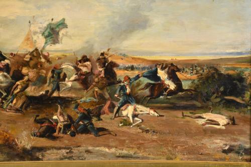 ESCUELA ESPAÑOLA, SIGLO XIX. "Batalla".