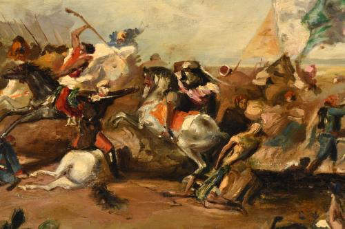 ESCUELA ESPAÑOLA, SIGLO XIX. "Batalla".