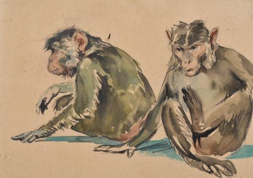 CARLOS BECQUER DOMINGUEZ (1889-1968).  "Monos".