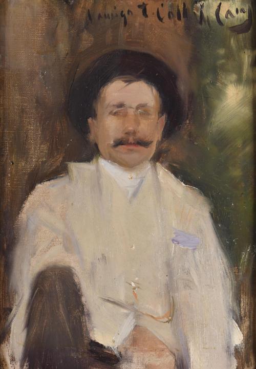 RAMÓN CASAS Y CARBO (1866-1932). "Retrato a T. Coll".
