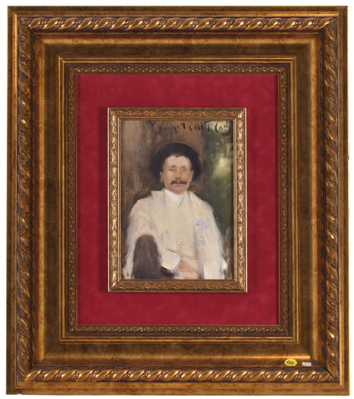 RAMÓN CASAS Y CARBO (1866-1932). "Retrato a T. Coll".