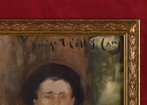 RAMÓN CASAS Y CARBO (1866-1932). "Retrato a T. Coll".