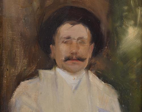 RAMÓN CASAS Y CARBO (1866-1932). "Retrato a T. Coll".