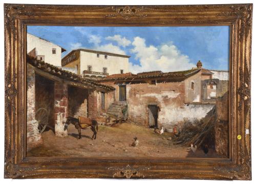 TOMAS MORAGAS I TORRAS (1837-1906). "Patio de cuadras", 186