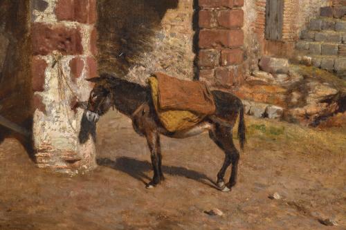 TOMAS MORAGAS I TORRAS (1837-1906). "Patio de cuadras", 186