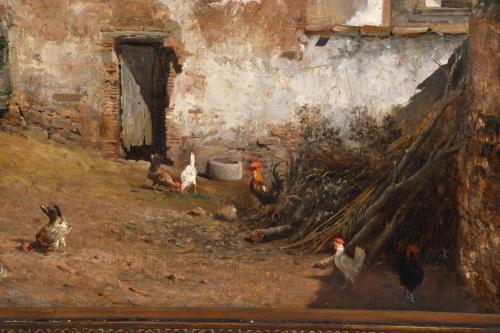 TOMAS MORAGAS I TORRAS (1837-1906). "Patio de cuadras", 186
