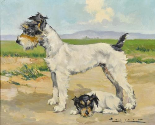 CARLOS BECQUER DOMINGUEZ (1889-1968).  "Terriers".