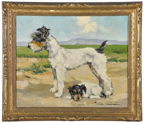 CARLOS BECQUER DOMINGUEZ (1889-1968).  "Terriers".