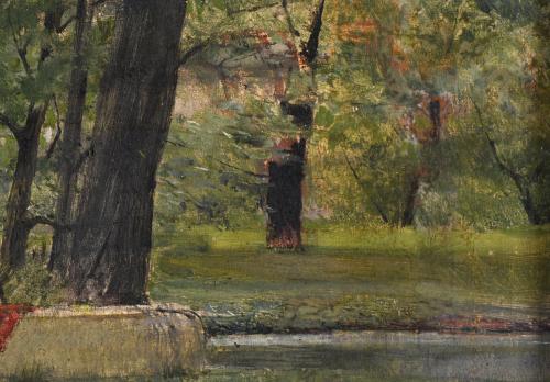LAUREÀ BARRAU BUÑOL (1864-1957) "Paisaje con caballos y fig