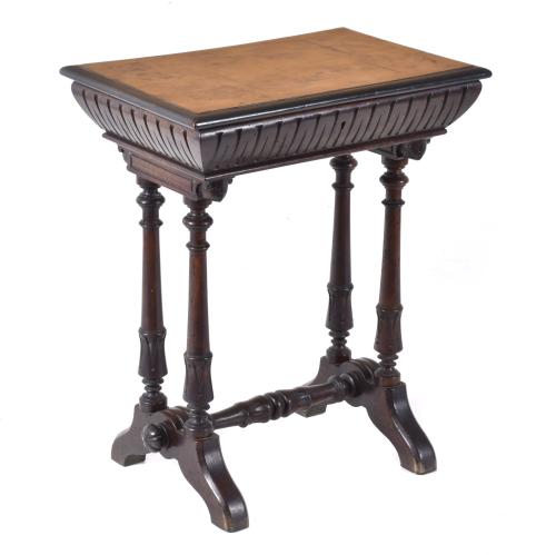 Elizabethan sewing table, 19th century.