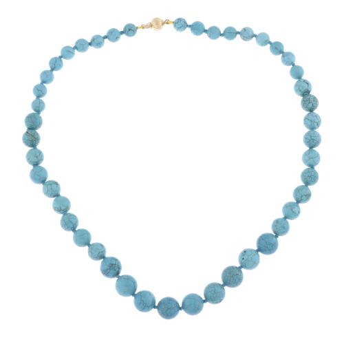 Conjunto de collar y pulsera de turquesas.