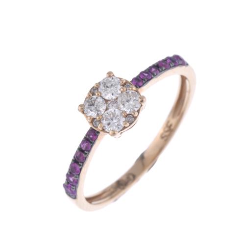 Diamonds and rubies ring.