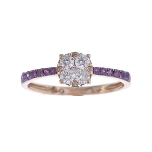 Diamonds and rubies ring.
