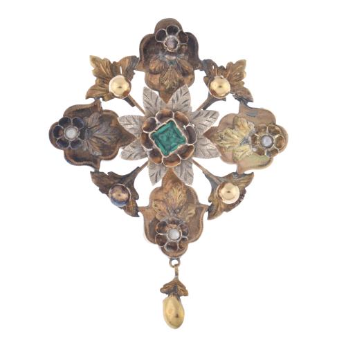 Elizabethan floral brooch, second half of the 19th century.