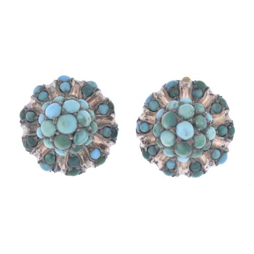 Alphonsine earrings with turquoises.
