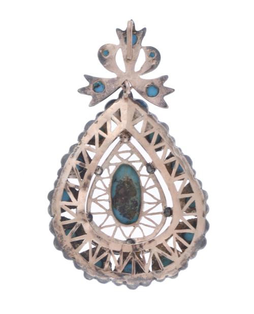 Colgante belle époque con turqesas.