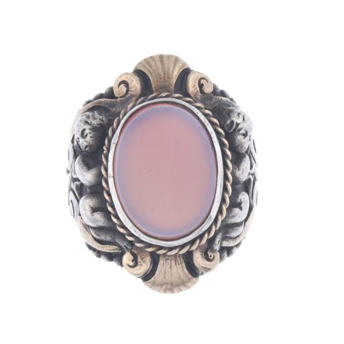 Elizabethan style ring with opal.