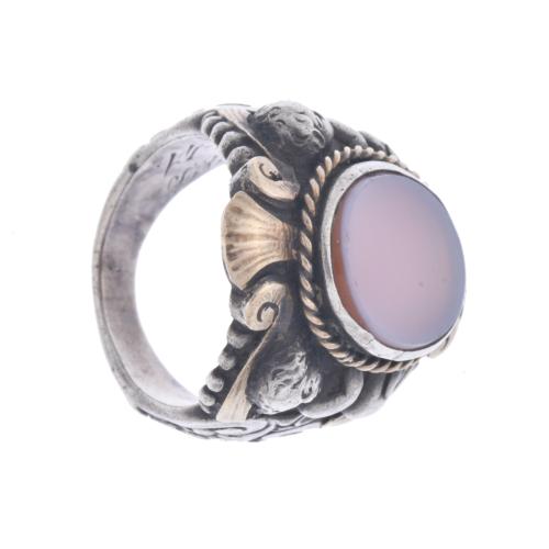 Elizabethan style ring with opal.