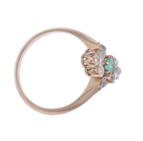Anillo lanzadera con morganita y diamantes