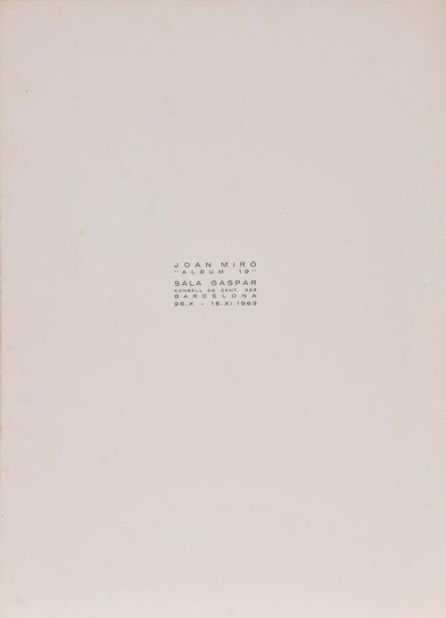 JOAN MIRÓ (1893-1983). "ALBUM 19".