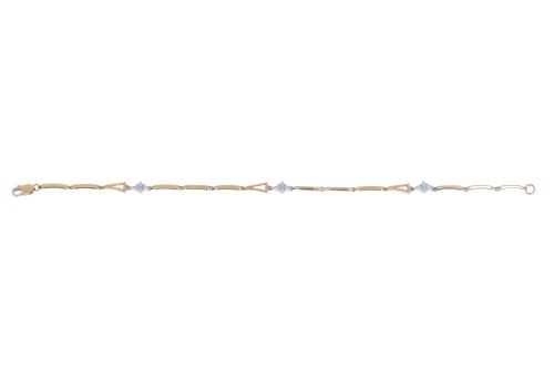 Pulsera en oro bicolor y diamantes.