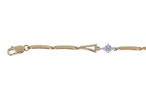 Pulsera en oro bicolor y diamantes.