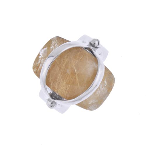 Ring with rutilated quartz.