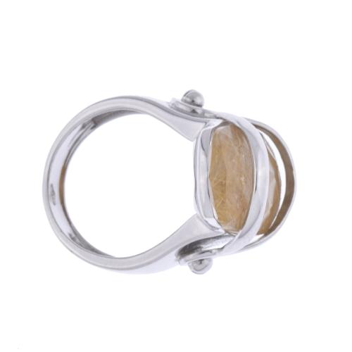Ring with rutilated quartz.