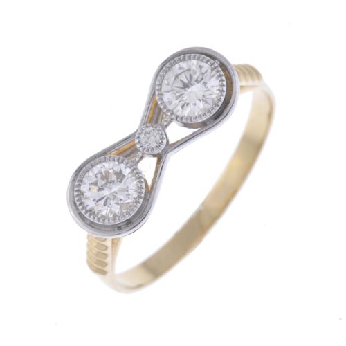Art Deco style ring with diamonds.