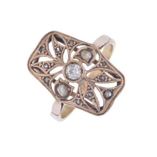 Belle Epoque style ring with diamonds.