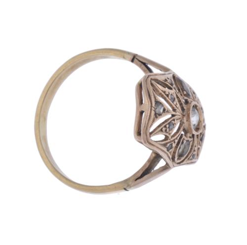 Belle Epoque style ring with diamonds.